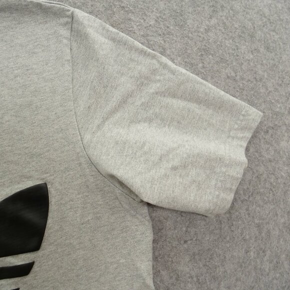 Adidas Shirt Mens Medium Gray Graphic Print Crew Neck Short Sleeve Active Gym - Picture 5 of 15